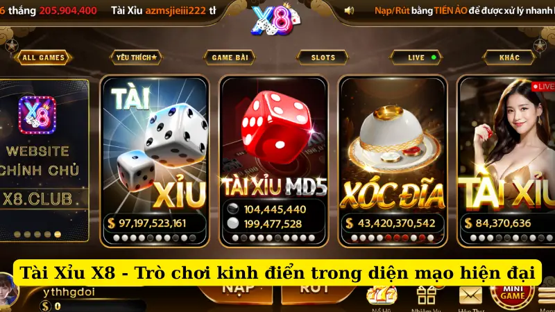 Tài Xỉu X8 - Trò chơi kinh điển trong diện mạo hiện đại