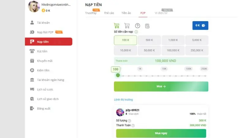 Nạp nhanh tại Bayclub cho phép liên kết tài khoản ngân hàng với hệ thống